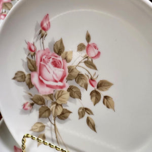 Melmac White w/Pink Roses Boontown Bread & Butter Plate