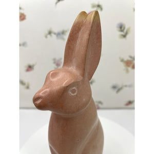 Carved Polished Stone Rabbit Sculpture Made in Kenya, Stone Easter Bunny