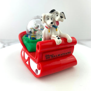 McDonalds Disney 101 Dalmatians Snow Dome Dog Sledding Collectible Figurine 1996