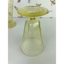 Load image into Gallery viewer, Anchor Hocking Yellow Princess Parfait Footed Depressionware Glasses/Goblets - Set of 4