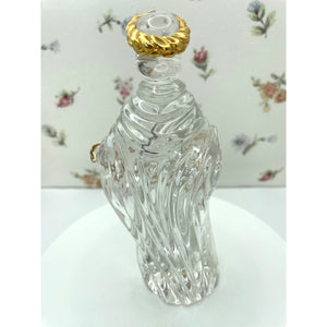 Vintage Gorham Crystal King Gaspar with gold chain, Wiseman Nativity figurine