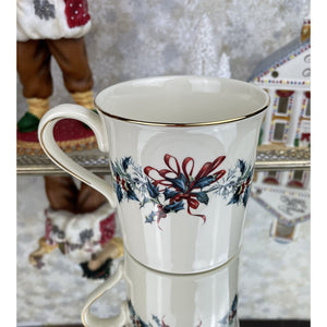 Winter Greetings Mug by Lenox, Vintage Fine Bone China Coffee Cup, Christmas Decor, Holiday Dishes, Xmas Collectable