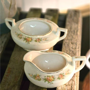 Homer Laughlin Darcy Pattern Cream & Sugar