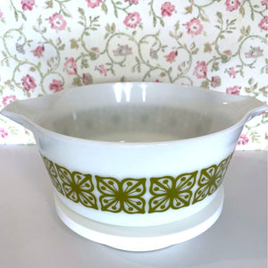 Vintage Pyrex Verde Green Cinderella Casserole Dish, Pyrex Bakeware with Handles