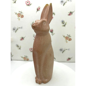 Carved Polished Stone Rabbit Sculpture Made in Kenya, Stone Easter Bunny