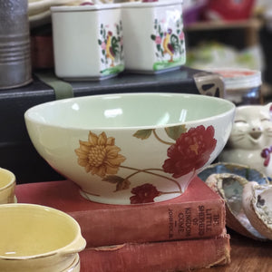 Decorative bowl with Red and Brown Floral Design