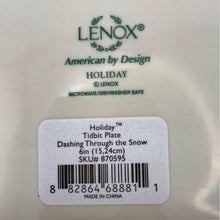 Load image into Gallery viewer, Lenox Holiday Tidbit Plate - Dashing Through the Snow - 6&quot; Square Plate