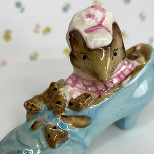 Beatrix Potter's Old Woman Who Lived in a Shoe Porcelain Figurine by Beswick England