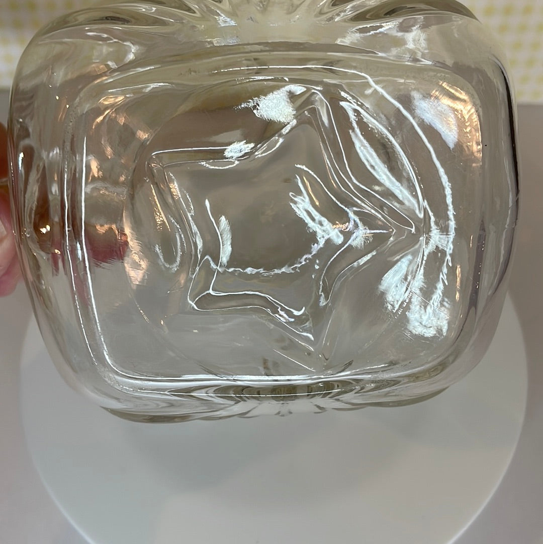 Vintage Federal Glass Pitcher Clear Glass 48 oz Square Pitcher Star Bottom