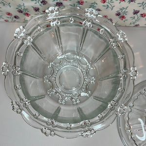 Vintage KIG Indonesia Clear Glass Candy Dish With Lid