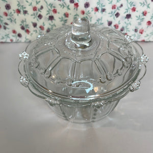 Vintage KIG Indonesia Clear Glass Candy Dish With Lid