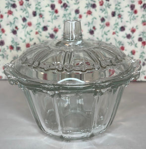 Vintage KIG Indonesia Clear Glass Candy Dish With Lid