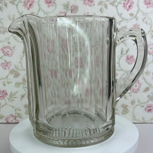 Load image into Gallery viewer, Vintage Glass Water Pitcher with Starburst Base, EAPG Pressed Glass Antique Farmhouse Decor