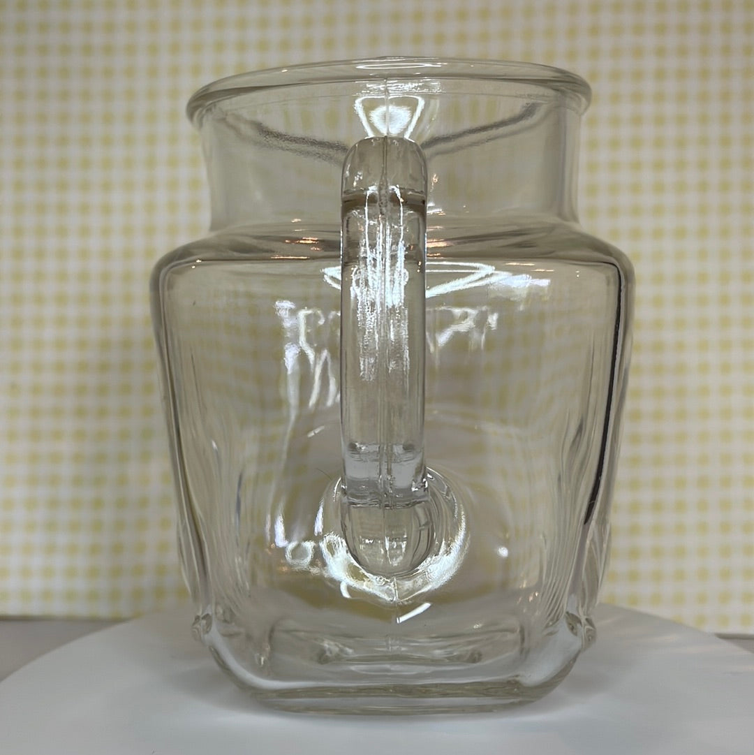 Vintage Federal Glass Pitcher Clear Glass 48 oz Square Pitcher Star Bottom