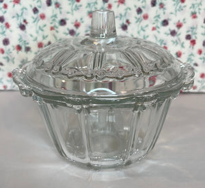 Vintage KIG Indonesia Clear Glass Candy Dish With Lid