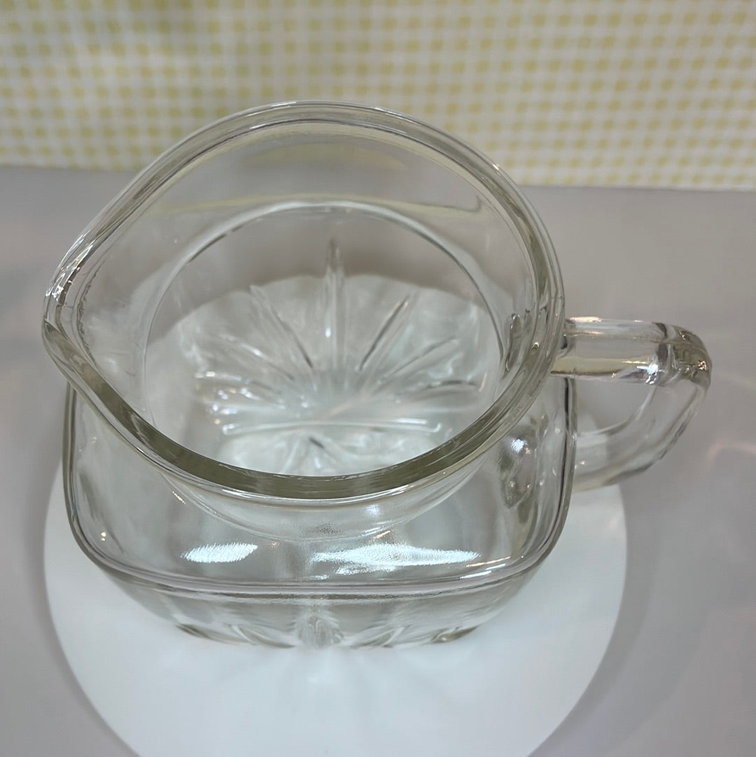 Vintage Pressed Clear Glass Milk Pitcher - Star Design - 21 Available -  Sold Separately