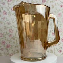 Load image into Gallery viewer, Vintage Marigold/Peach Lusterware Pitcher and Matching Tumblers