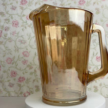 Load image into Gallery viewer, Vintage Marigold/Peach Lusterware Pitcher and Matching Tumblers