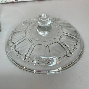 Vintage KIG Indonesia Clear Glass Candy Dish With Lid