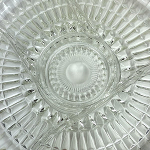 Vintage Jeanette Glass National Pattern Divided Relish Serving Tray Platter