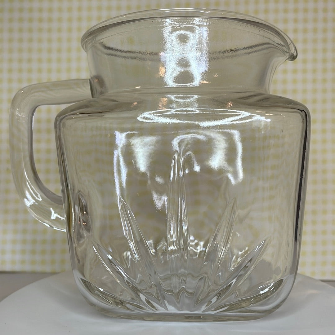 Vintage Pressed Clear Glass Milk Pitcher - Star Design - 21 Available -  Sold Separately