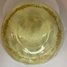 Load image into Gallery viewer, Amber Sharon Cabbage Rose Serving Bowl, Yellow Federal Glass Depression Ware