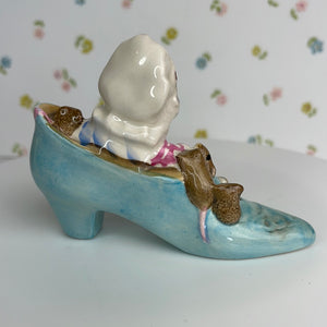 Beatrix Potter's Old Woman Who Lived in a Shoe Porcelain Figurine by Beswick England
