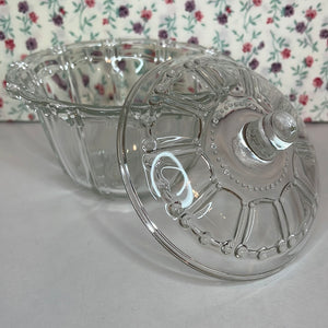 Vintage KIG Indonesia Clear Glass Candy Dish With Lid