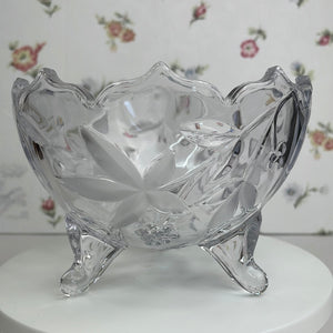 Mikasa Crystal Bowl "Garden Terrace", Vintage Footed Candy Dish Compote Bowl