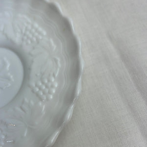 Imperial Glass Grape Cluster Pattern Footed Milk Glass Plate