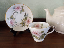 Load image into Gallery viewer, Vintage Duchess Bone China English Teacup and Saucer with Pink Floral Design