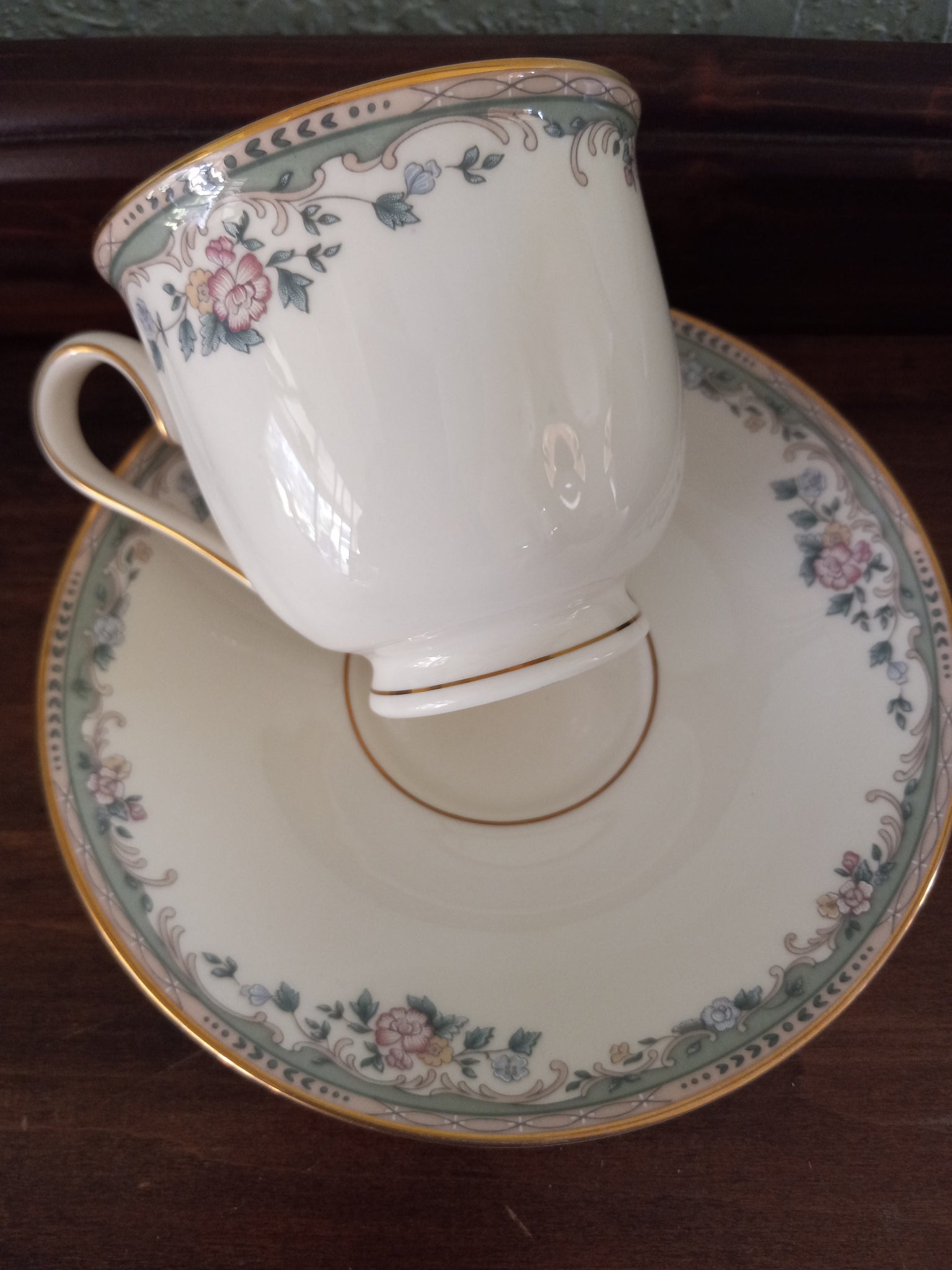 Vintage Lenox “Harvest” Teacup and Saucer American Tea Cup Set