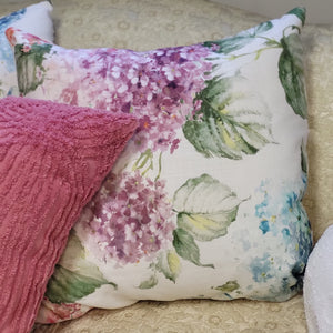 Handmade Hydrangea and Chenille Pillow