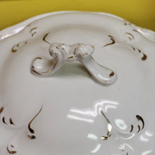 Load image into Gallery viewer, Antique W. H. Grindley Co. England Butter/Cheese Dish with Lid, Semi-Porcelain Floral Vine Pattern