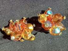 Load image into Gallery viewer, Vandome Faceted Orange/Amber Color Adjustable Clip-on Earrings