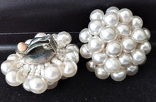 Load image into Gallery viewer, 3 Pair of Vintage Clip-on Earrings - Silver, White and Mult-colored Beaded Earrings