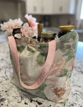 Load image into Gallery viewer, Canvas Grocery Tote in Pink Floral