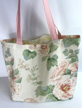 Load image into Gallery viewer, Canvas Grocery Tote in Pink Floral