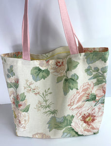 Canvas Grocery Tote in Pink Floral