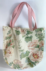 Canvas Grocery Tote in Pink Floral