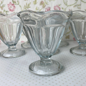 Vintage Anchor Hocking Small Sundae Glasses/Sherbert Cups - Set of 6