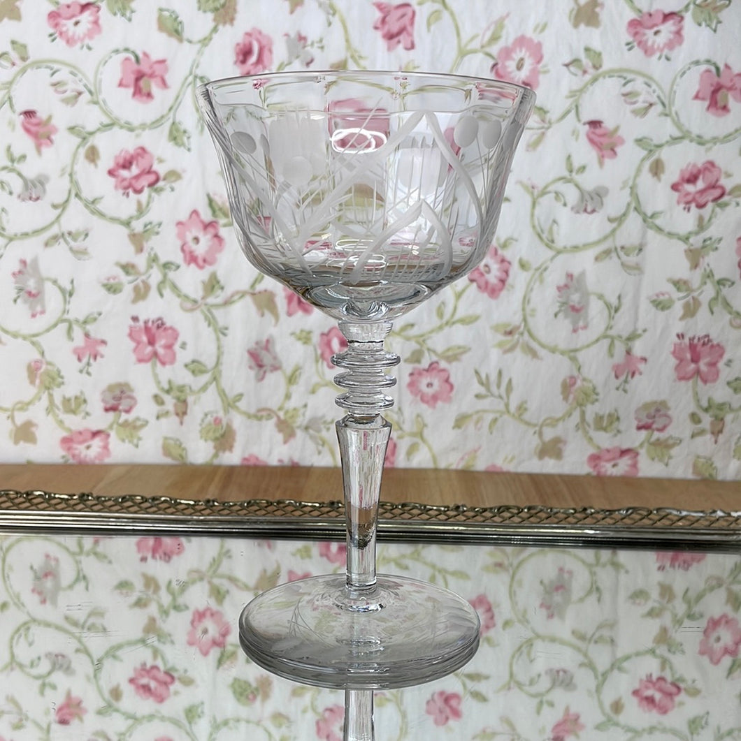 Mosque Rose Etched Glass Champagne Glass by Rock Sharp